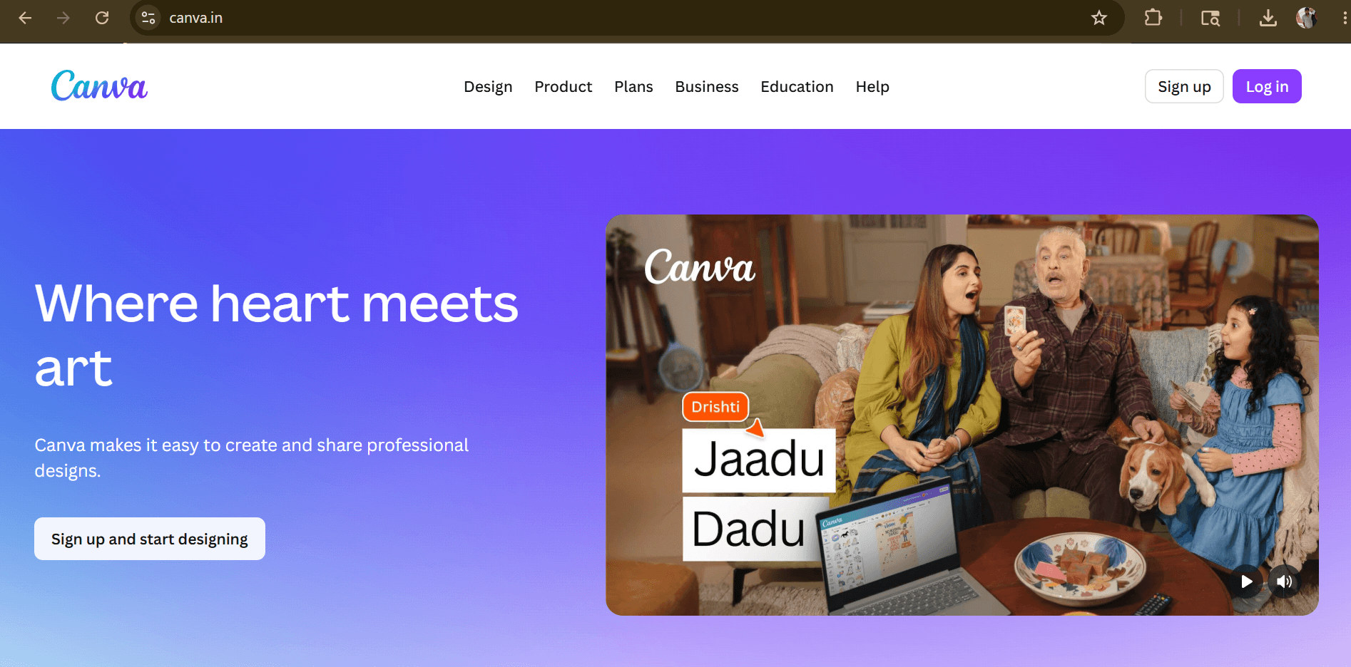 Canva AI Magic Design generating a student presentation with AI-written slide text and visual layout
