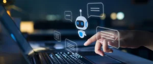 What is a chatbot illustration showing AI chatbot conversation